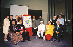 Members of all 13 religions represented on the Golden Rule poster pose with organizers of the launch of the Connecting Project. This creative project invites members of all faiths to reach out to people who are hurting. During the ceremony, the 13 representatives read aloud their version of the Golden Rule. Members of all 13 religions represented on the Golden Rule poster pose with organizers of the launch of the Connecting Project. This creative project invites members of all faiths to reach out to people who are hurting. During the ceremony, the 13 representatives read aloud their version of the Golden Rule.