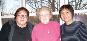 Our Lady’s Missionaries Associates (L-R) Maria Teresa (Mina) Velasco, Monica Donovan and Gloria (Goya) Caronan.