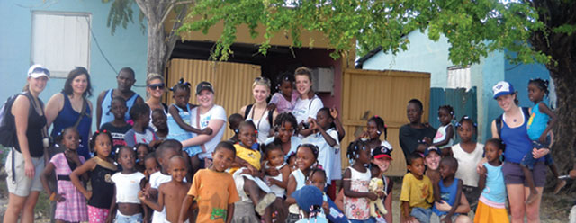 Students from St. Mary Catholic Secondary School in Kitchener, Ontario, visiting Batey Cachena, Dominican Republic.