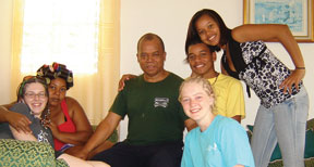 L-R: Laura Graham with her Consuelo “Mom” Anna, “Dad” Ramon Sr., Ramon Jr., Solanyi, and Laura’s roommate, Kelsey Joustra. Last April the Gonzalez family hosted Laura and Kelsey, students of St. Mark’s Secondary School in Manotick, Ontario (Ottawa Catholic School Board).