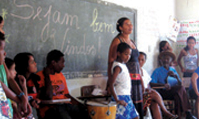 Young people of the community packed the school room where we met and listened attentively as their teacher and others spoke to us about the proposed hydro dam.