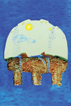 Drawing depicting what the writers of Genesis may have understood of the universe.