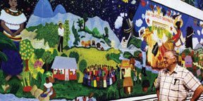 Fr. Charlie Gervais, one of the organizers who helped bring the Taniperla mural to Scarboro Missions.