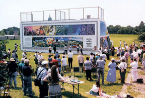 The unveiling of the mural.