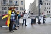 CPT members in Chicago addressing the detention and torture of detainees at Guantanamo Bay.