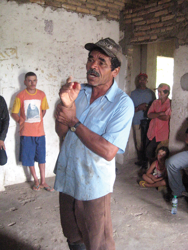 João da Silva of the Fazenda Jabuticaba landless community in Northeast Brazil, speaks of the community’s struggle to gain title to land. Today, large landowners in Brazil continue to evict small farmers from lands that are now slated for export crops. Without their livelihood, rural families are forced to the urban slums in a mostly hopeless search for work and where drugs and crime threaten their youth.