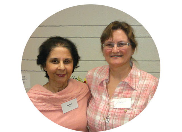 Samira Kanji, president of the Noor Cultural Centre in Toronto, and Our Lady’s Missionary Sister Christine Gebel. Photo credit: Julius Boquiren.