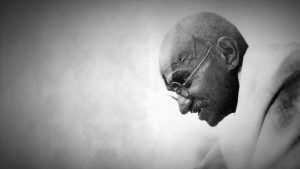 Indian political and religious leader and pacificist Mohandas Gandhi (1869-1948)